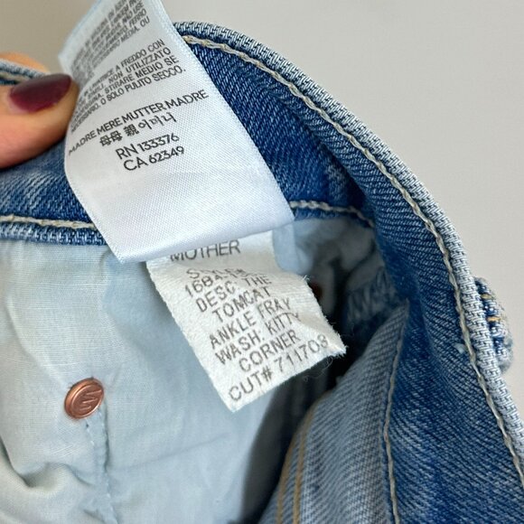 MOTHER The Tomcat Ankle Fray in Wash Kitty Corner Size US 25 - Picture 11 of 14